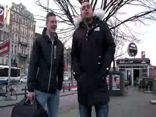 Amsterdam pimp convincing dude to fuck one of his whores