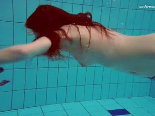 Big Tits Teenie Liza Bubarek Swimming Naked in the Pool