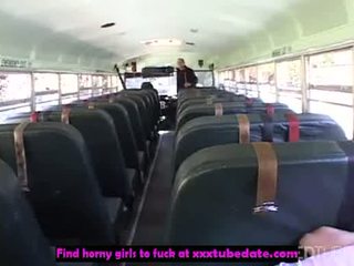 Hottie pillada misbehavin en escuela autobús