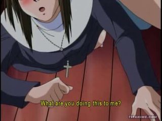 Horny Anime nun with big juicy knockers gets pumped in her virgin pussy