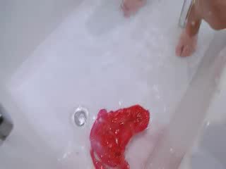 Jacuzzi day and Peeing of big Titty doll