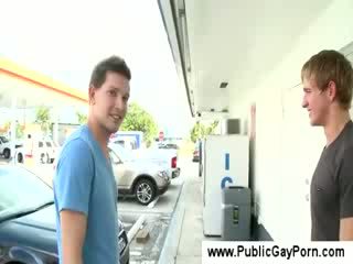 Gay blowjob in public