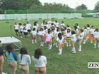 Subtitled bottomless आउटडोर जापान schoolgirls assembly