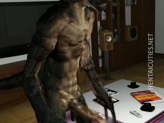 3D Hentai Stunner Gives BJ To An Alien