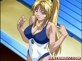 Big boobed Anime Babe getting gangbanged in s...