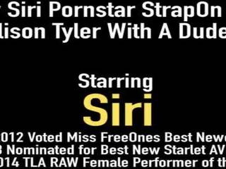 Busty Siri Pornstar StrapOn Fucks Alison Tyler With A Dude!