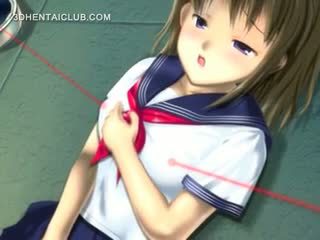Anime Cutie In School Uniform Masturbating Pussy