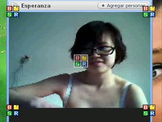 barna, webcam, solo lány, szemüveg