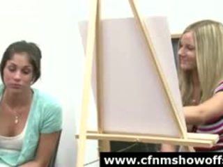 Naked Amateur Guys Get Handjob From CFNM Artists