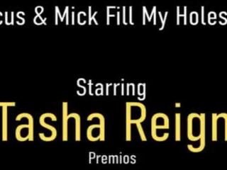 Beautiful Curvy Tasha Reign Enjoys 2 Big Dicks In Hot MMF Threesome&excl;