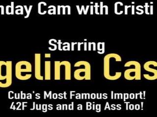 Curvy คนคิวบา angelina castro & thick ละติน cristi ann ดิลโด้ drill & สำเร็จความใคร่!
