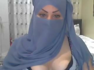 Vackra hijabi lady webkamera show, fria porr 1f