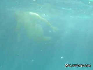 Lesbians Finger Fat And Wet Pussy Under Water