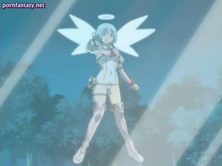 Anime angel gets cum in her mouth