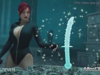 3d animação moster sexo com um vermelho cabelo grande tetas miúda