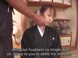 Subtitled mourning Japanese wife Aya Otosaki debt payback